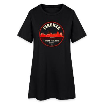 Firenze Italiana Vintage-Stempel - Frauen T-Shirt-Kleid - Schwarz - Vorne