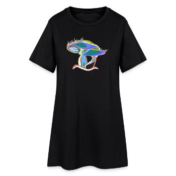 Colorful mushroom dream - Women’s T-Shirt Dress - black - Front
