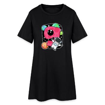 9e anniversaire 9 ans jeune astronaute de l’espace - Robe T-shirt Femme - noir - Devant
