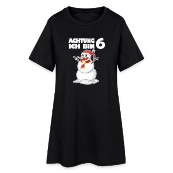 6.Geburtstag 6 Jahre alt Schneemann Geschenk - Frauen T-Shirt-Kleid - Schwarz - Vorne