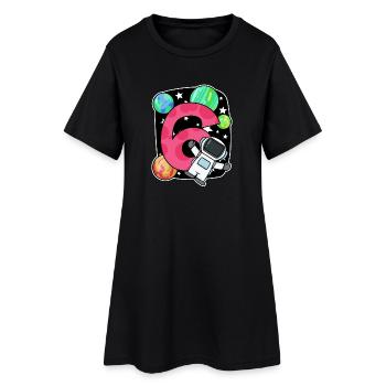 6e anniversaire 6 ans Young Astronaut Universe - Robe T-shirt Femme - noir - Devant