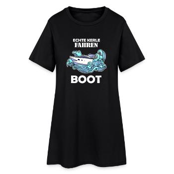 Boote Motorboot Kapitän Boot Seefahrt Geschenk - Frauen T-Shirt-Kleid - Schwarz - Vorne