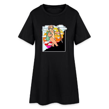 Sloth Mountain Mountains Mountain Peaks - Women’s T-Shirt Dress - black - Front