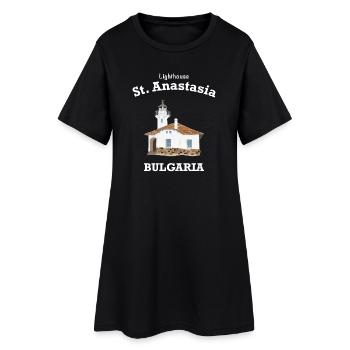 Bulgarie Phare Monastère Île Sainte Anastasie - Robe T-shirt Femme - noir - Devant