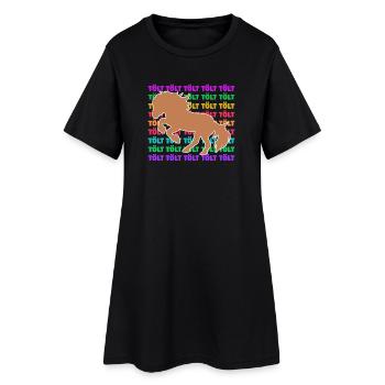 Islandpferde Tölt Spruch Pferde Pferdeliebe - Frauen T-Shirt-Kleid - Schwarz - Vorne