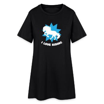 Chevaux Equitation Déclaration Chevaux islandais Amour Cheval - Robe T-shirt Femme - noir - Devant