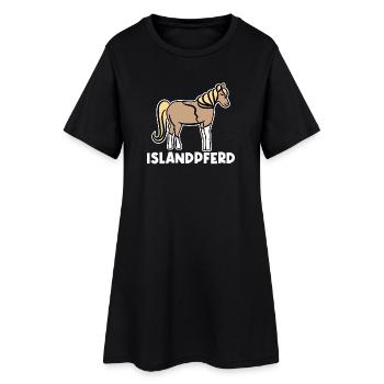 Islandpferde Pferde Pferdefan Stute Fohlen Spruch - Frauen T-Shirt-Kleid - Schwarz - Vorne