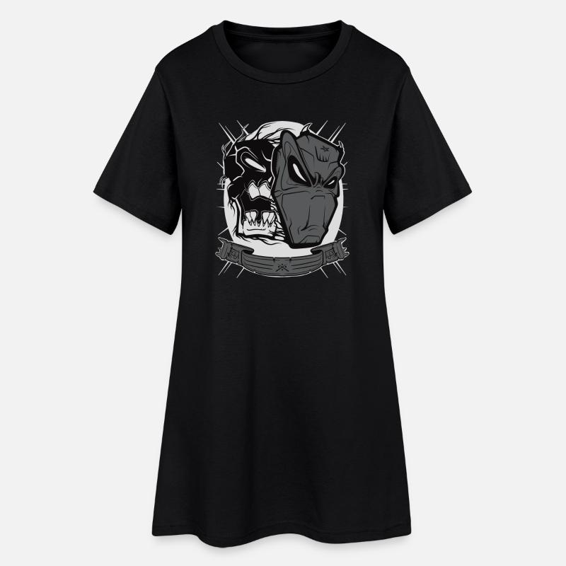 Devil mask - Frauen T-Shirt-Kleid - Schwarz