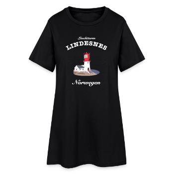 Norwegen, Leuchtturm Lindesnes, Südkap Nordsee - Frauen T-Shirt-Kleid - Schwarz - Vorne