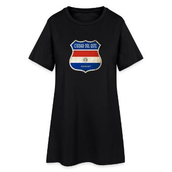 Ciudad del Este Paraguay Drapeaux Design - Robe T-shirt Femme - noir - Devant