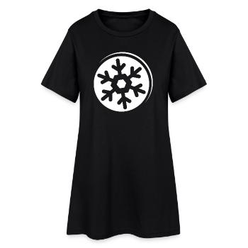 Icône du logo du symbole flocon de neige Cristal graphique - Robe T-shirt Femme - noir - Devant