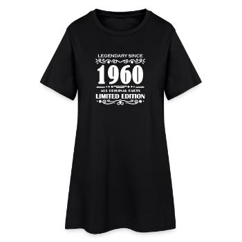 1960 - né en 1960 - Robe T-shirt Femme - noir - Devant