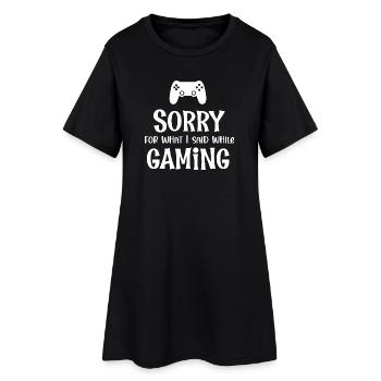 Désolé pour ce que j’ai dit en jouant - Robe T-shirt Femme - noir - Devant
