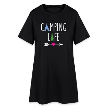Vie de camping - Robe T-shirt Femme - noir - Devant