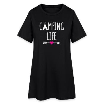 Vie de camping - Robe T-shirt Femme - noir - Devant
