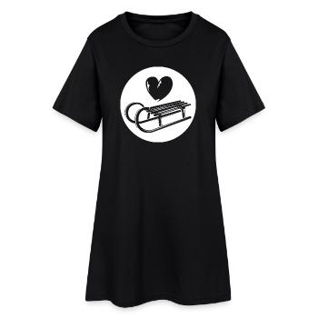 Sleigh Riding Love Symbol Heart Icon Graphique - Robe T-shirt Femme - noir - Devant