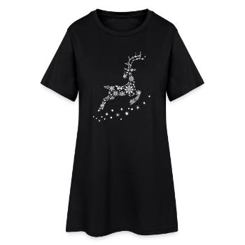 Reno Navideño - Rennes de Noël - Joyeux Noël - Robe T-shirt Femme - noir - Devant