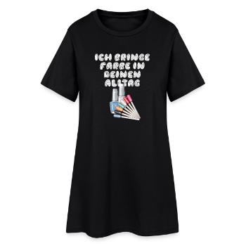 Ich Bringe Farbe In Deinen Alltag Nageldesignerin - Frauen T-Shirt-Kleid - Schwarz - Vorne