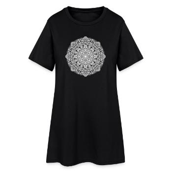 Mandala - Robe T-shirt Femme - noir - Devant