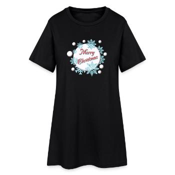 Frohe Weihnachten - Feliz Navidad - Schnee - Frauen T-Shirt-Kleid - Schwarz - Vorne