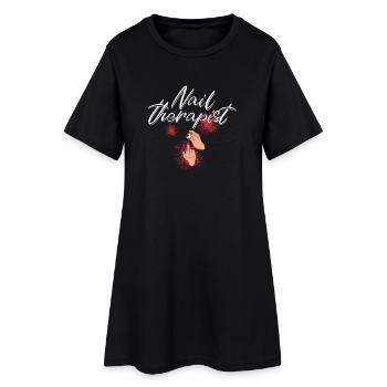 Thérapeute des ongles Drôle de nail - Robe T-shirt Femme - noir - Devant