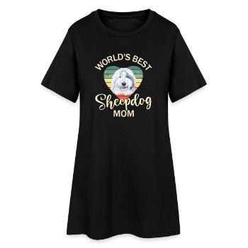 Altenglischer Schäferhund Bobtail Hund - Frauen T-Shirt-Kleid - Schwarz - Vorne