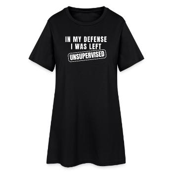 Défense laissée sans surveillance drôle - Robe T-shirt Femme - noir - Devant