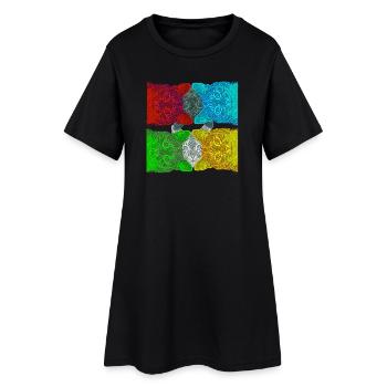 Colourful Cats (Pop Art) designed by HeiArts - Women’s T-Shirt Dress - black - Front