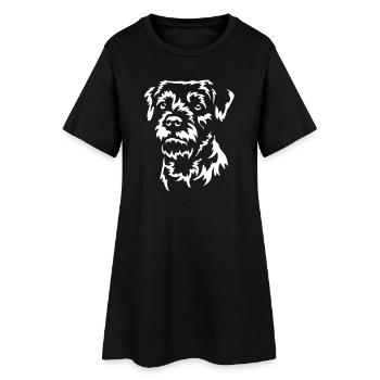 Border Terrier Head « Black Edition » - Robe T-shirt Femme - noir - Devant