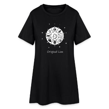 Signe du zodiaque Lion 001 blanc - Robe T-shirt Femme - noir - Devant
