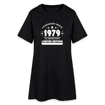 1979 - Né 1979 - Année de construction 1979 - Robe T-shirt Femme - noir - Devant