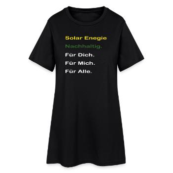 Solar Enegie für alle. Autarker Solarstrom Speiche - Frauen T-Shirt-Kleid - Schwarz - Vorne