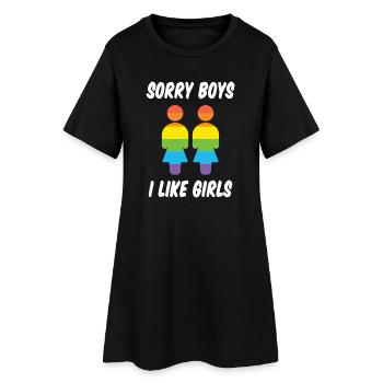 Désolé les garçons, j’aime les filles - Robe T-shirt Femme - noir - Devant