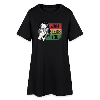 Jah Bénissez-vous Graphique rastafari - Robe T-shirt Femme - noir - Devant