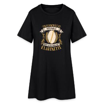 Klarinette Musiker Instrument Musik Geschenk - Frauen T-Shirt-Kleid - Schwarz - Vorne