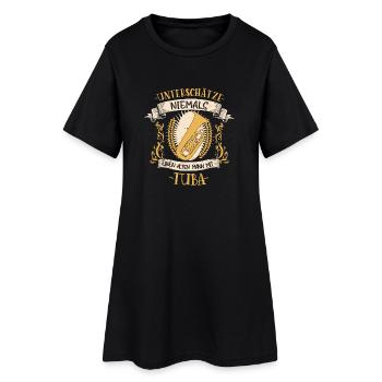 Tuba Musiker Instrument Musik Geschenk - Frauen T-Shirt-Kleid - Schwarz - Vorne