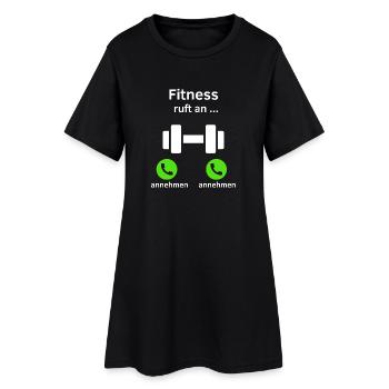 Fitness ruft an - annehmen oder annehmen? - Frauen T-Shirt-Kleid - Schwarz - Vorne