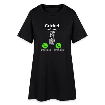 Cricket ruft an - annehmen oder annehmen? - Frauen T-Shirt-Kleid - Schwarz - Vorne