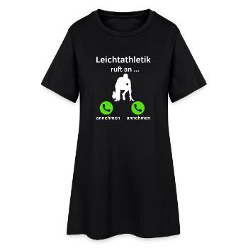 Leichtathletik ruft an - annehmen oder annehmen? - Frauen T-Shirt-Kleid - Schwarz - Vorne