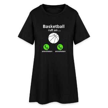 Basketball ruft an - annehmen oder annehmen? - Frauen T-Shirt-Kleid - Schwarz - Vorne