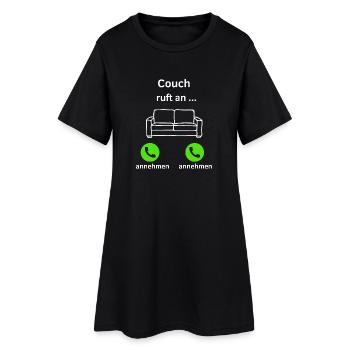 Couch ruft an - annehmen oder annehmen? - Frauen T-Shirt-Kleid - Schwarz - Vorne
