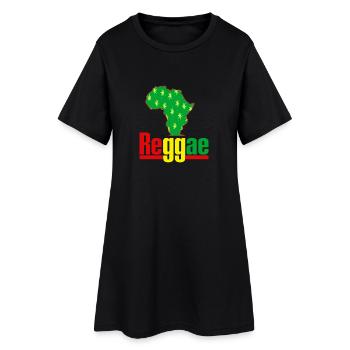Carte Africa Reggae avec feuilles de chanvre - Robe T-shirt Femme - noir - Devant