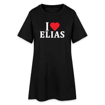 t-shirt J’adore Elias idée cadeau t-shirt - Robe T-shirt Femme - noir - Devant