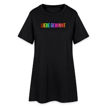 Lesbisch Schwul Lgbt Liebe Statement Sexualität - Frauen T-Shirt-Kleid - Schwarz - Vorne