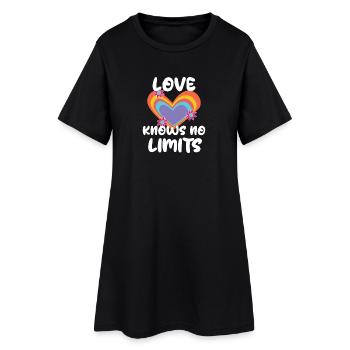 Egalité Amour Coeur Relation Lgbt - Robe T-shirt Femme - noir - Devant