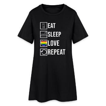 Déclaration LGBT Heart Love Lesbienne Transgenre - Robe T-shirt Femme - noir - Devant