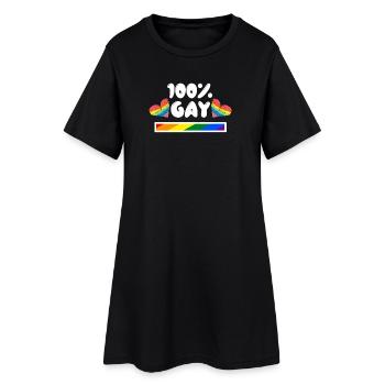 Coeur Déclaration LGBT Sexualité Gay Bisexuel - Robe T-shirt Femme - noir - Devant