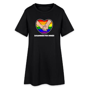 Sexualité Arc-en-ciel Lgbt Déclaration Coeur Amour - Robe T-shirt Femme - noir - Devant