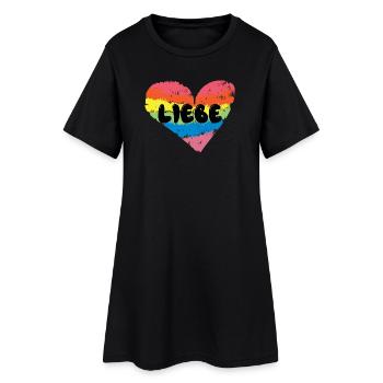 Lgbt Spruch Liebe Herz Beziehung Regenbogen - Frauen T-Shirt-Kleid - Schwarz - Vorne