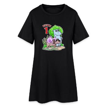 1. Geburtstag Niedliche Tiere 1 Jahr alt - Frauen T-Shirt-Kleid - Schwarz - Vorne